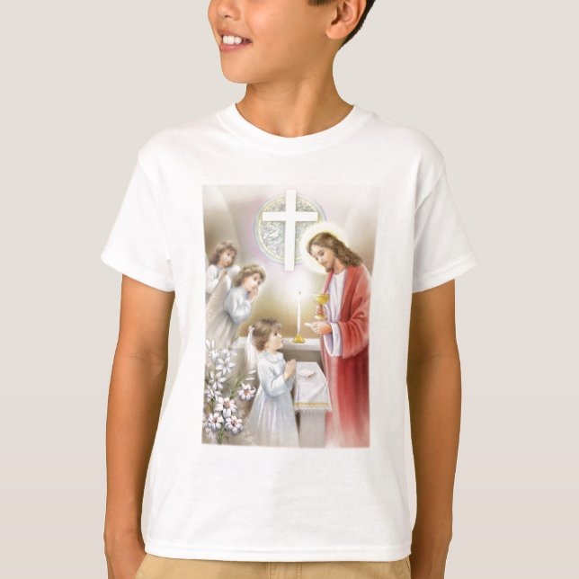 Erstes Mädchen der heiligen Kommunion T-Shirt (Vorderseite)