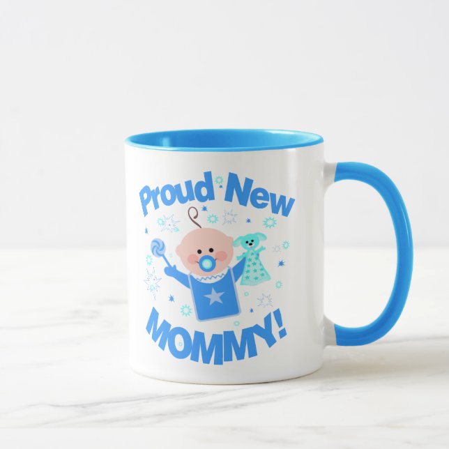Erstes Mal-Mama der Baby-Jungen-Kaffee-Tasse Tasse (Rechts)
