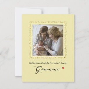 Erstes Muttertags-Glitter-Konfetti-Oma-Foto  Feiertagskarte