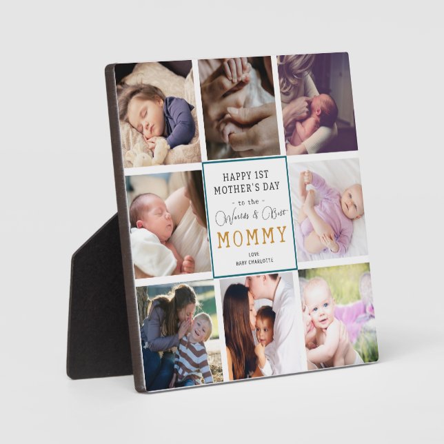 Erstes Muttertagsgeschenk mit personalisiertem Fot Fotoplatte (Vorderseite)