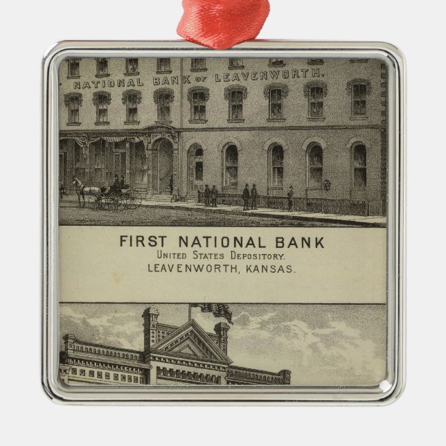 Erstes National Bank Silbernes Ornament (Vorne)