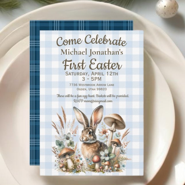 Erstes Osterkaninchen Jack Einladung (Celebrate the joy of a first Easter with our adorable Jack Rabbit collection.)