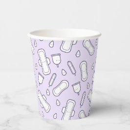 Erstes Party Lila Niedliches Tampon Pad Muster Pappbecher