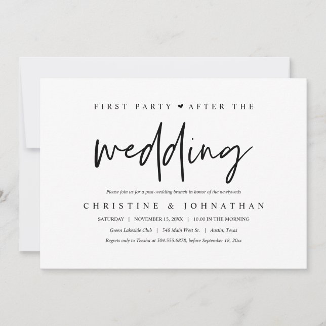 Erstes Party nach der Hochzeit, Brunch-Feier Einladung (Vorderseite)