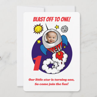 Erstes Raketen-Start zum ersten Kinderfoto zum Geb Einladung