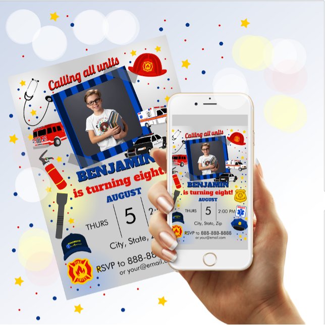Erstes Responder Foto Einladung zum Geburtstag (Von Creator hochgeladen)