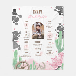 Erstes Rodeo Boho Wild West Meilenstein-Schild Fleecedecke