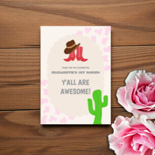Erstes Rodeo Mädchen 1. Geburtstag Dankeskarte