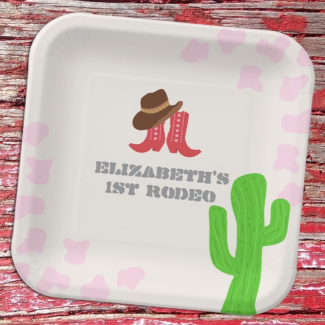 Erstes Rodeo Mädchen 1. Geburtstag Pappteller (Von Creator hochgeladen)