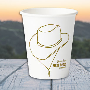 Erstes Rodeo Minimalistischer Cowboyhut 1. Geburts Pappbecher