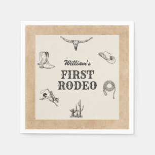 Erstes Rodeo Vintage Neutrales Cowboy 1. Geburtsta Serviette