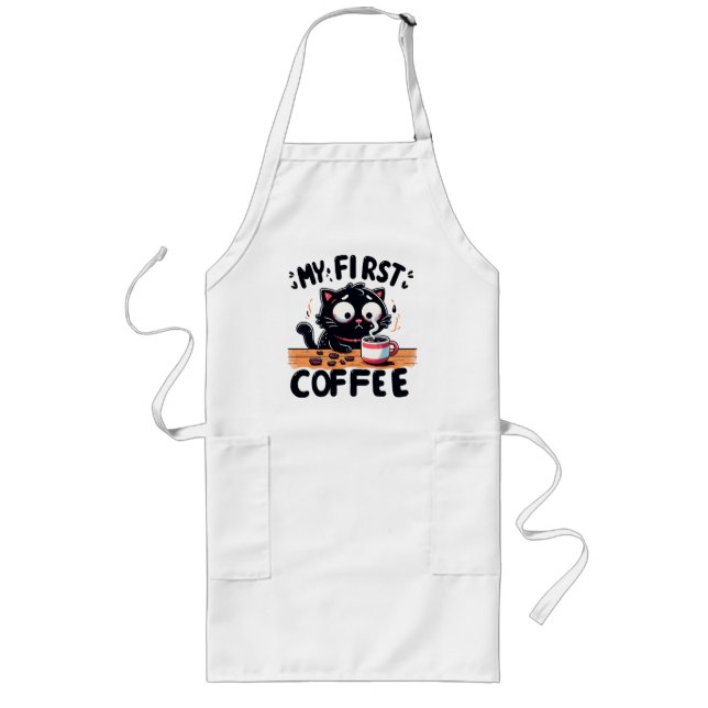 Erstes Schwarzes Kaffee-Abenteuer Lange Schürze (Vorne)