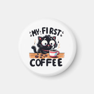 Erstes Schwarzes Kaffee-Abenteuer Magnet