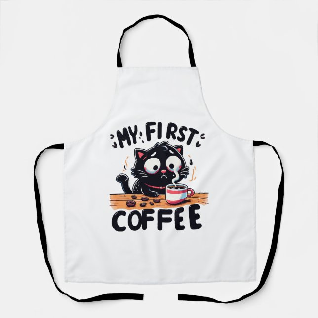 Erstes Schwarzes Kaffee-Abenteuer Schürze (Vorderseite)