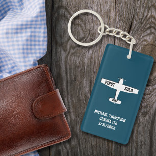 Erstes Solo-Flugzeug & Foto Luftfahrt Personalisie Schlüsselanhänger