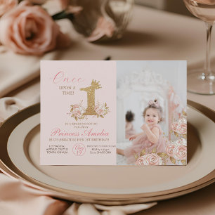 Erstes Sparkle Kronprinzessin 1. Geburtstag Party Einladung
