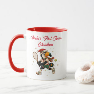 Erstes Tennis-Weihnachten Süßer Tukan Personalisie Tasse