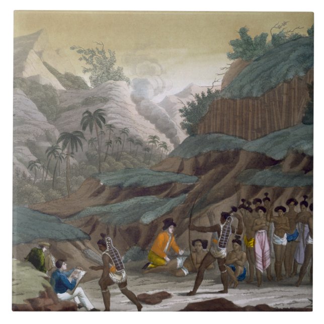 Erstes Treffen der französischen Forscher mit dem Fliese (Vorderseite)