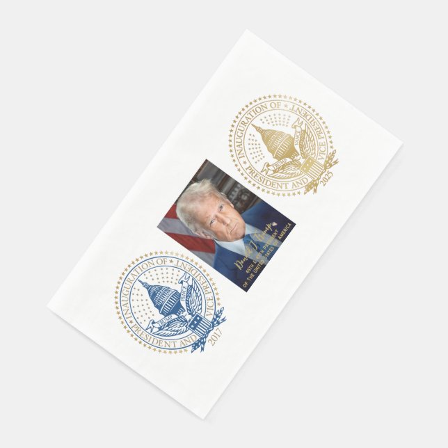 Erstes und zweites erstes Siegel Donald Trump Serviette (Ecke)