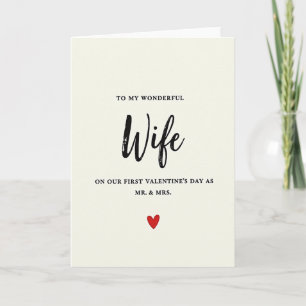 Erstes Valentins Mr und Mrs Frau Karte