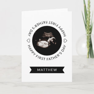 Erstes Vaterschaftstags-Baby-Sonogramm-Herz-Foto K Karte