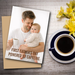 Erstes Vatertag-Coffee-Humor von Eltern Karte