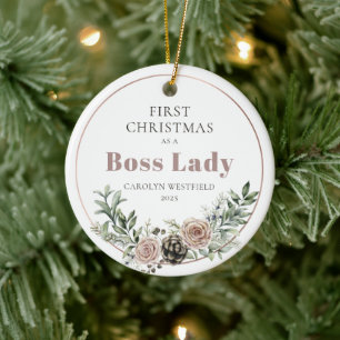 Erstes Weihnachten als Boss Lady Name Jahr Keramik Ornament