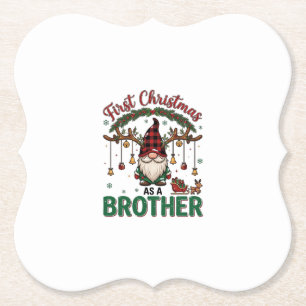 Erstes Weihnachten als Bruder Gnom Renntier Schlit Untersetzer