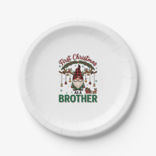Erstes Weihnachten als Bruder Gnom Rentier Schlitt Pappteller