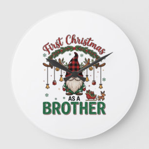 Erstes Weihnachten als Bruder Gnom Rentierschlitte Große Wanduhr