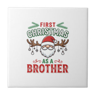 Erstes Weihnachten als Bruder Santa Gnome Fliese