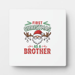 Erstes Weihnachten als Bruder Santa Gnome Fotoplatte