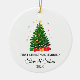 Erstes Weihnachten als Ehepaar Keramik Ornament