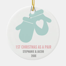 Erstes Weihnachten als ein Feiertage der Paar-| Keramik Ornament