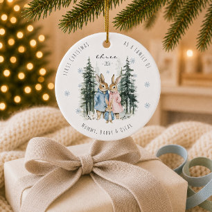 Erstes Weihnachten als Familie zu Dritt Baby Junge Keramik Ornament
