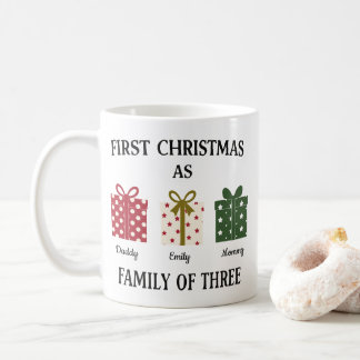 Erstes Weihnachten als Familie zu Dritt Geschenk Kaffeetasse