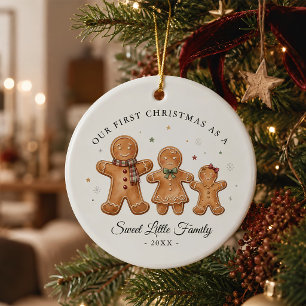 Erstes Weihnachten als Familie zu Dritt Lebkuchen Keramik Ornament
