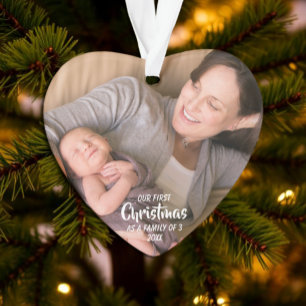 Erstes Weihnachten als Familie zu dritt Ornament