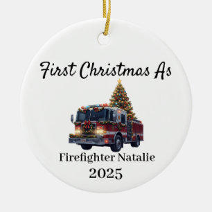 Erstes Weihnachten als Feuerwehrmann, Feuerwehrman Keramik Ornament