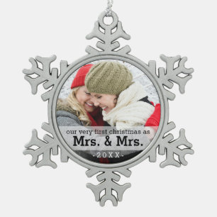 Erstes Weihnachten als Frau u. Frau Keepsake Schneeflocken Zinn-Ornament