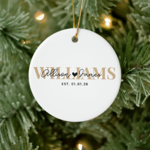 Erstes Weihnachten als Frischvermählte   Benutzerd Keramik Ornament