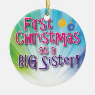Erstes Weihnachten als große Schwester! Keramik Ornament