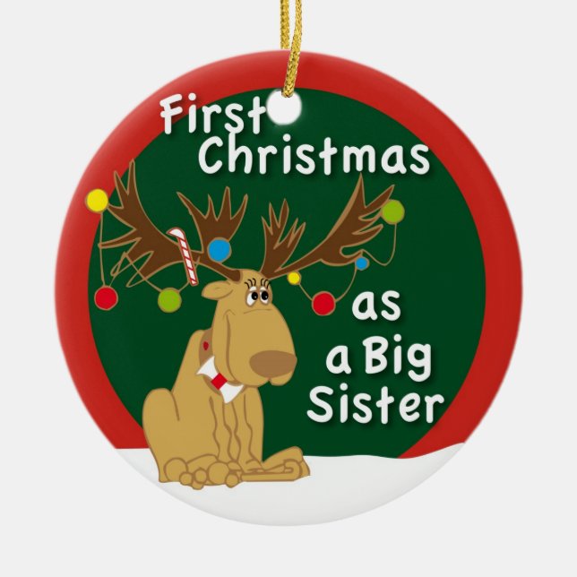 Erstes Weihnachten als große Schwester Keramikornament (Vorne)