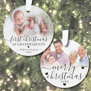 Erstes Weihnachten als Großeltern 2 Foto Ornament