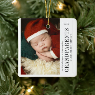 Erstes Weihnachten als Großeltern 2 Fotos  Keramikornament