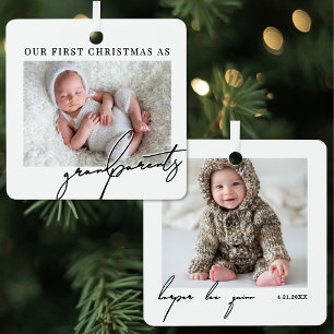 Erstes Weihnachten als Großeltern Baby-Foto Ornament Aus Metall