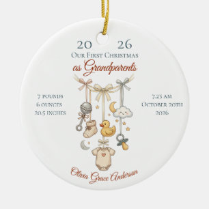 Erstes Weihnachten als Großeltern Baby-Statistiken Keramik Ornament