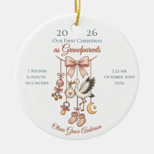 Erstes Weihnachten als Großeltern Baby-Statistiken Keramik Ornament