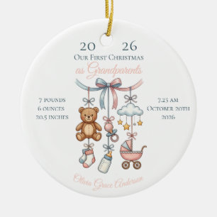 Erstes Weihnachten als Großeltern Baby-Statistiken Keramik Ornament