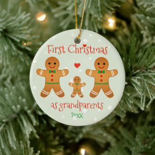 Erstes Weihnachten als Großeltern - Keramik Ornament